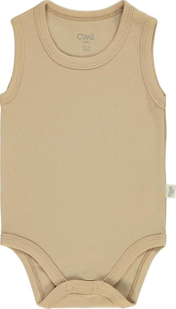 Civil Baby Bebek Çıtçıtlı Badi 12-36 Ay Sütlü Kahve - Image 1