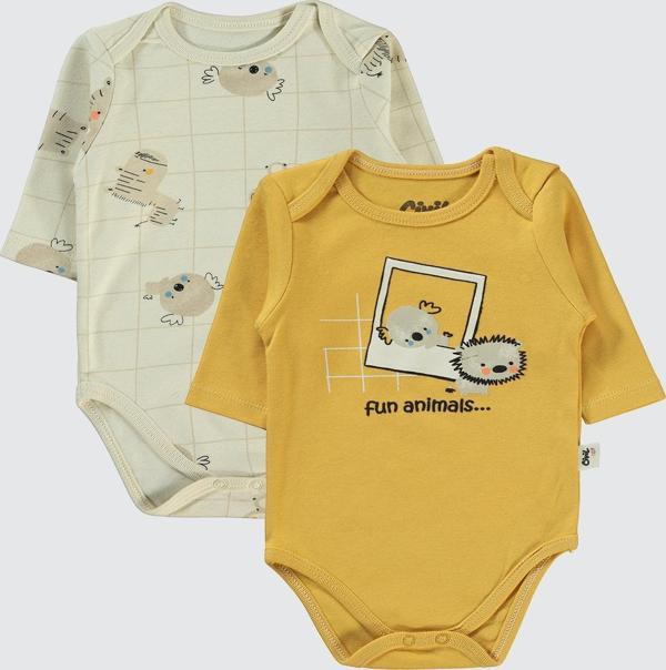 Civil Baby Erkek Bebek 2'li Çıtçıtlı Badi 3-18 Ay Hardal - Image 1