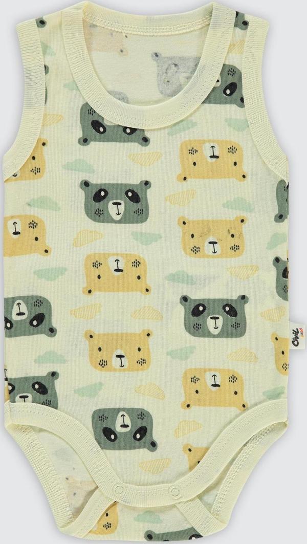 Civil Baby Erkek Bebek Çıtçıtlı Badi 1-36 Ay Taş Rengi - Image 1