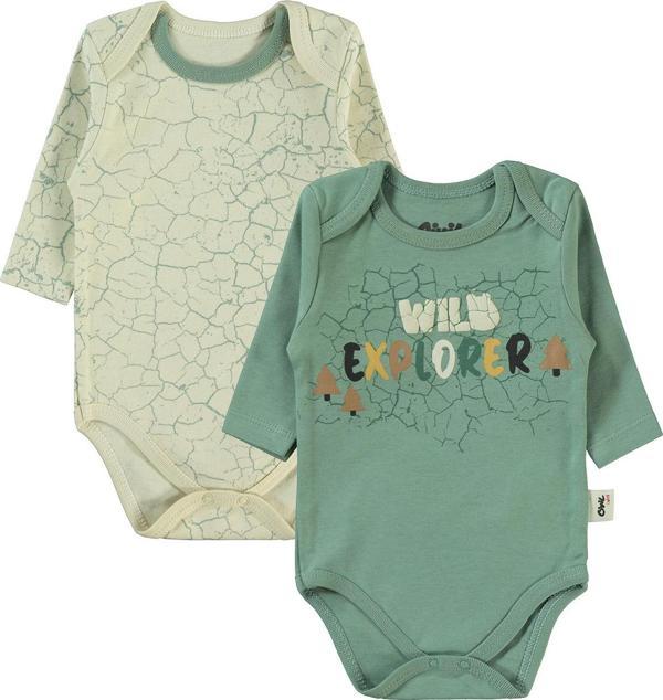 Civil Baby Erkek Bebek 2'li Çıtçıtlı Badi 3-18 Ay Çağla Yeşili - Image 1