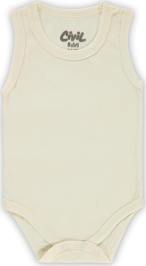 Civil Baby Erkek Bebek Çıtçıtlı Badi 0-18 Ay Ekru - Image 1