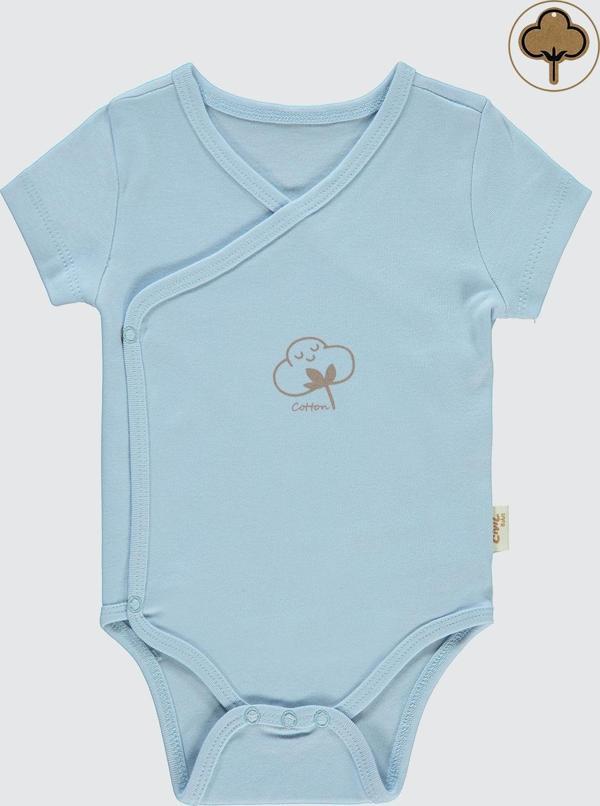 Civil Baby Bebek Organik Çıtçıtlı Badi 0-3 Ay Mavi - Image 1