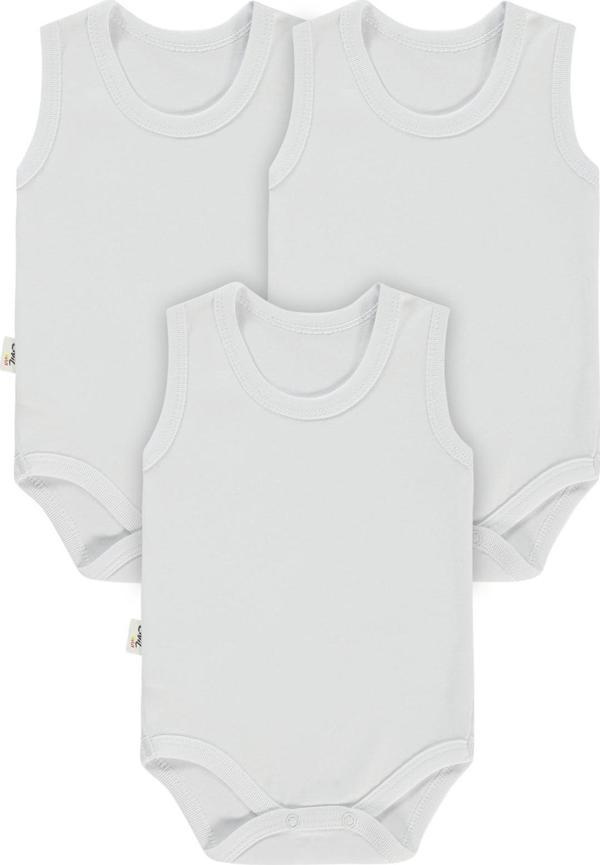 Civil Baby Bebek 3'lü Çıtçıtlı Badi 0-1 Ay Beyaz - Image 1