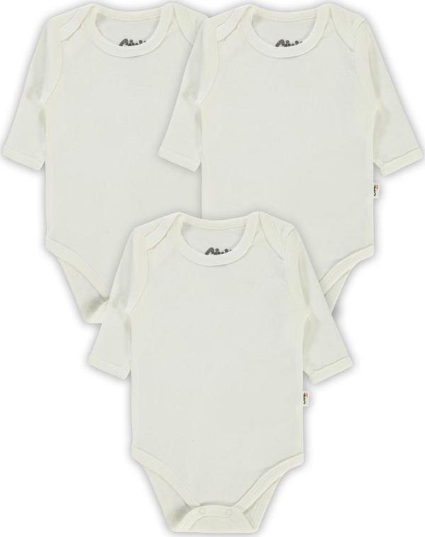 Civil Baby Bebek 3'lü Çıtçıtlı Badi 3-9 Ay Beyaz - Image 1