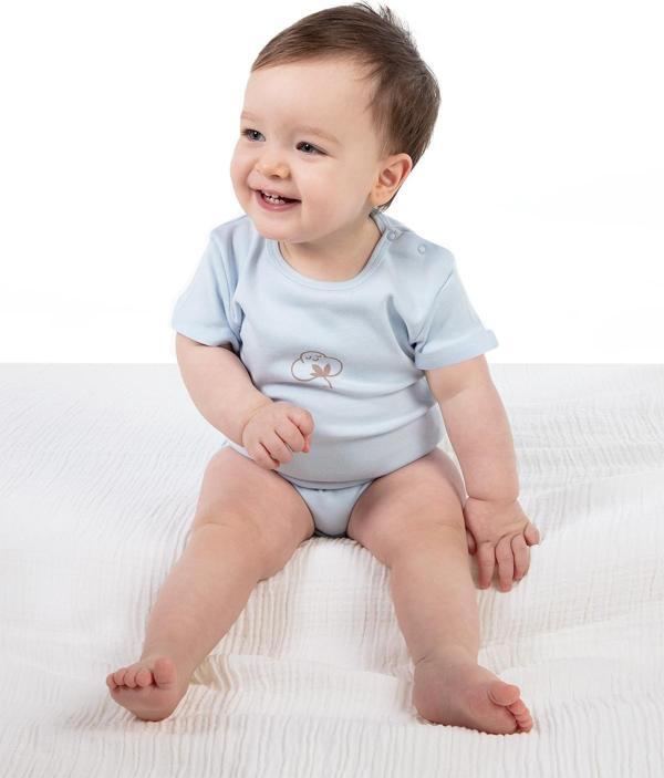 Civil Baby Bebek Organik Çıtçıtlı Badi 0-18 Ay Mavi - Image 1