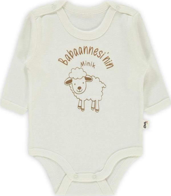 Civil Baby Bebek Çıtçıtlı Badi 1-36 Ay Ekru - Image 1