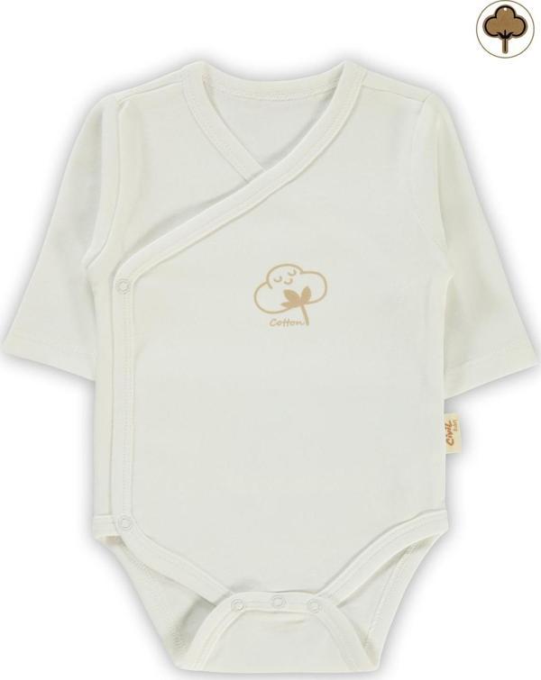 Civil Baby Bebek Organik Çıtçıtlı Badi 0-6 Ay Ekru - Image 1