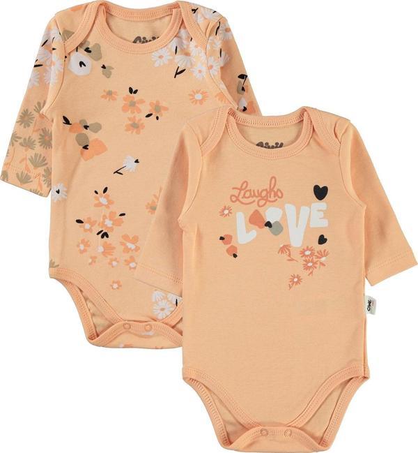 Civil Baby Kız Bebek 2'li Çıtçıtlı Badi 3-18 Ay Somon - Image 1