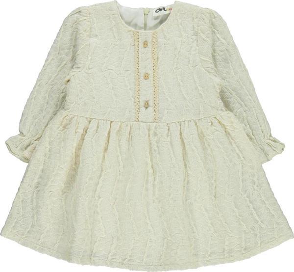 Civil Baby Kız Bebek Elbise 6-18 Ay Ekru - Image 1