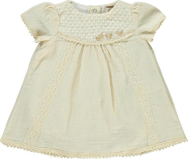 Bombili Kız Bebek Elbise 3-12 Ay Bej - Image 1
