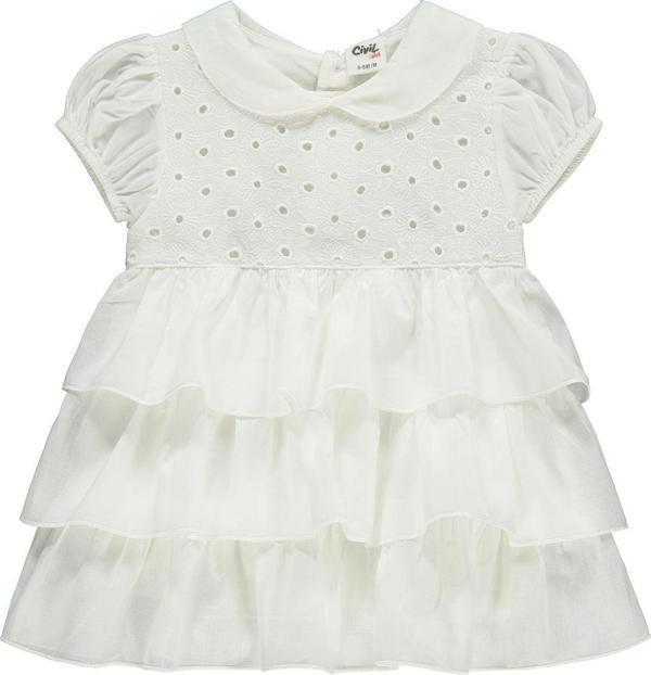 Civil Baby Kız Bebek Elbise 6-18 Ay Ekru - Image 1