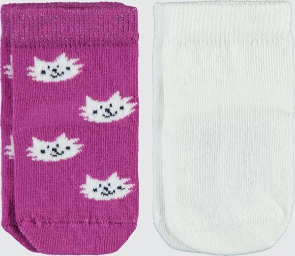 Civil Baby Kız Bebek Kaydırmaz Çorap Set 6-18 Ay Beyaz-Mor - Image 1