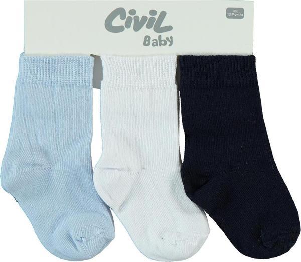 Civil Baby Erkek Bebek 3'lü Çorap Set 6-18 Ay Lacivert - Image 1