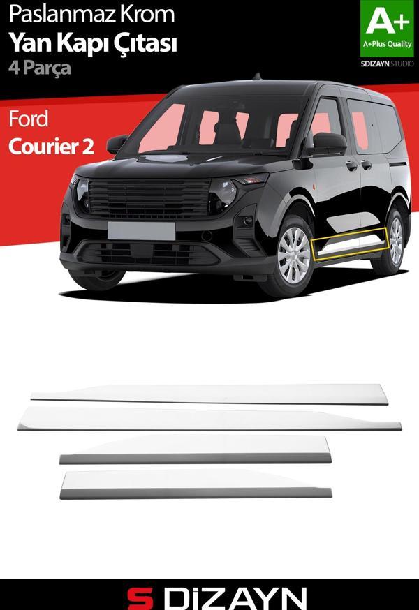 S-Dizayn Ford Courier Krom Yan Kapı Çıtası 4 Prç. 2023 Üzeri A+ Kalite - Image 1