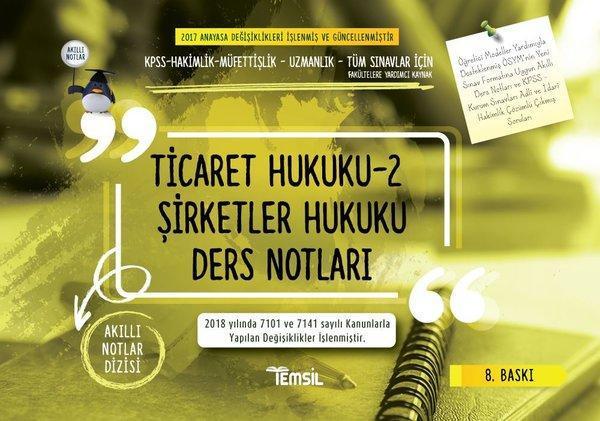 Ticaret Hukuku 2-Şirketler Hukuku Ders Notları - Temsil Kitap - Image 1
