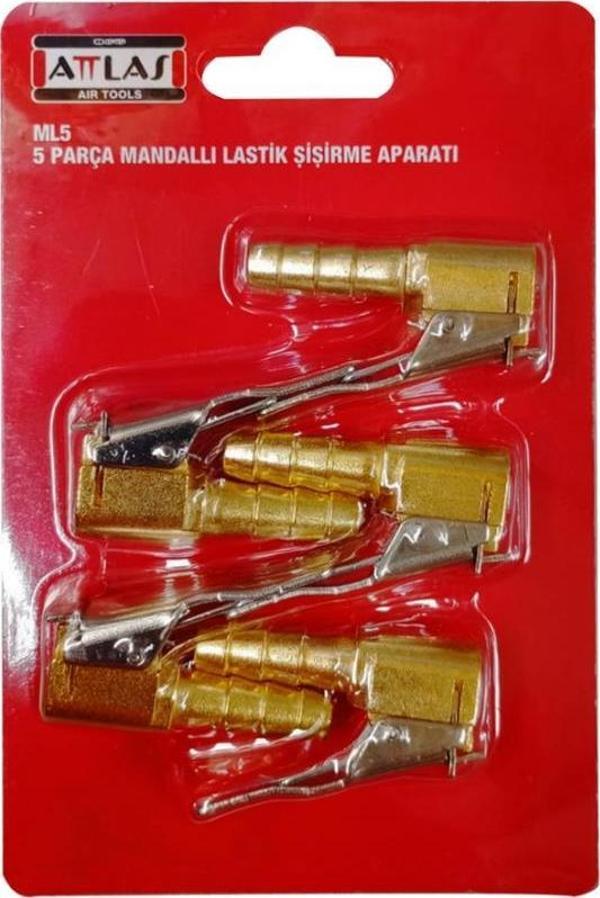 Attlas ML Mandallı Lastik Şişirme Aparatı 5 Prç. - Image 1