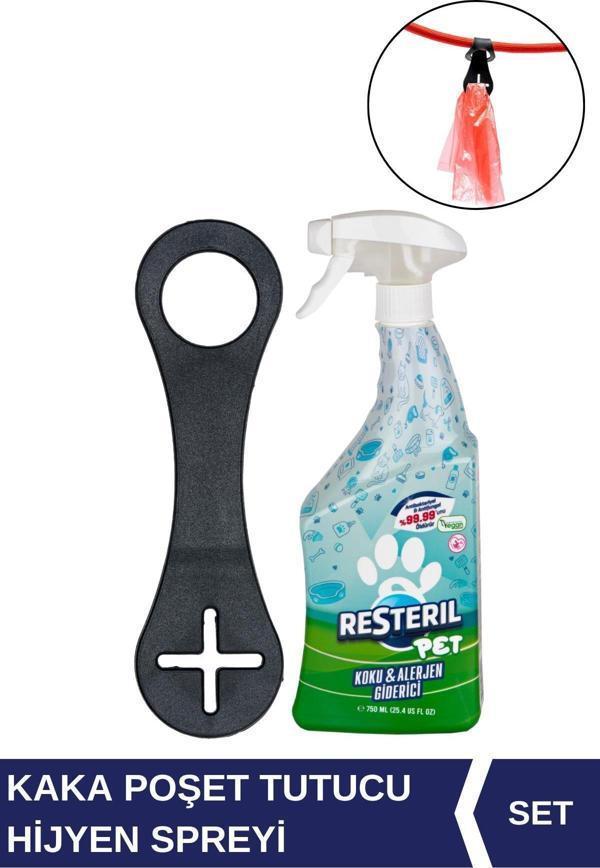 Köpek Kaka Poşeti Taşıma Aparatı + Parfümsüz Koku Alerjen Giderici Mama Kabı Temizleyici Sprey 750ml - Image 1