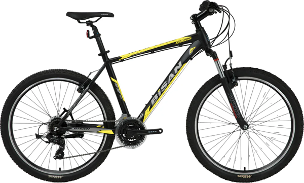 BİSAN MTX 7050 V - 27.5'' Jant - 21  Vites  - 19'' 48cm. Kadro Dağ Bisikleti - Siyah/Sarı ( BLC ) - Image 1