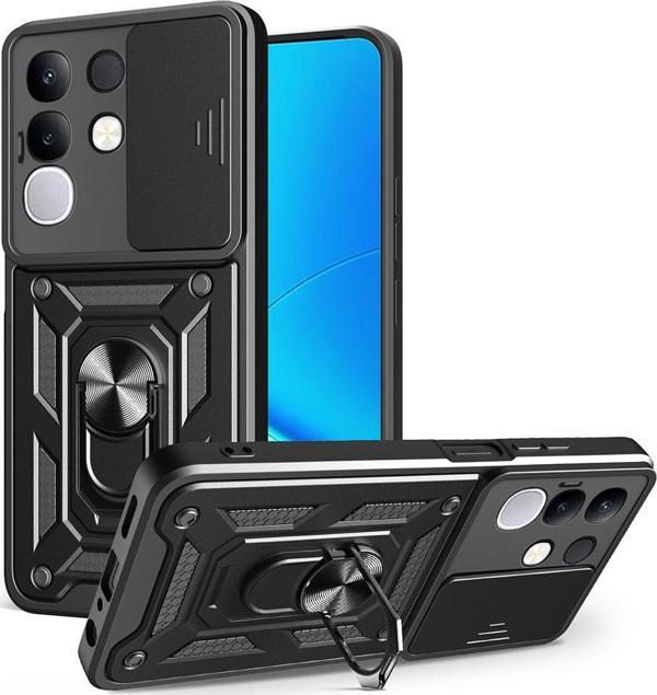 Vivo Y29 4G Uyumlu Kamera Koruma Sürgülü Standlı Tank Kılıf - Image 1