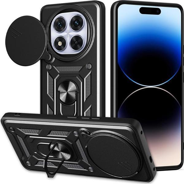 Xiaomi Redmi Note 14 Pro Plus Uyumlu Kamera Koruma Sürgülü Standlı Tank Kılıf - Image 1