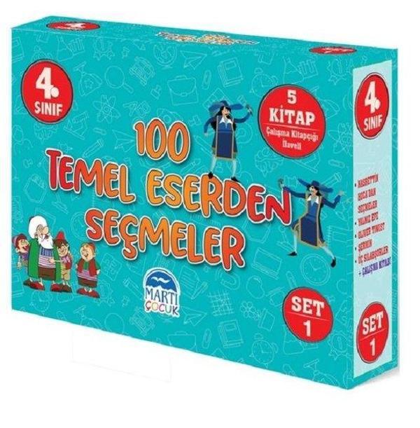 4.Sınıf 100 Temel Eserden Seçmeler Set 1-5 Kitap Takım - Martı Yayınları Yayınevi - Image 1