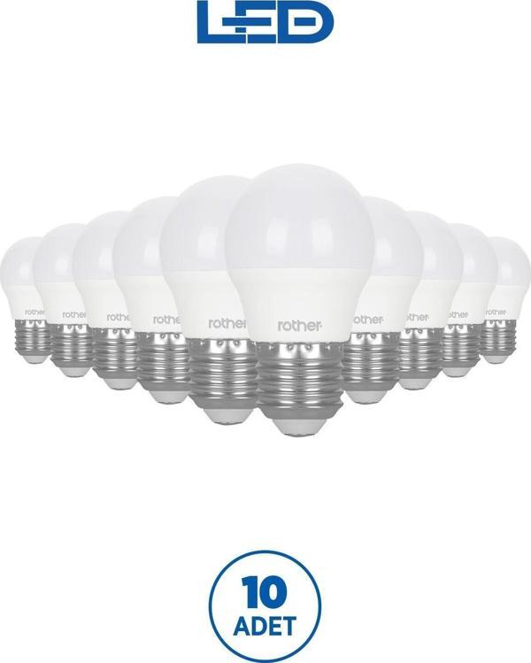 RTL09121-10 Rother G45 LED Ampul 6W E27 470 Lümen 3000K Sarı Işık Enerji Tasarruflu Ampul 10 Adet - Image 1
