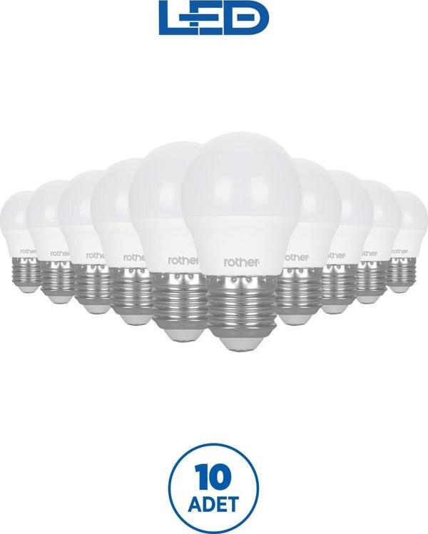 RTL09101-10 Rother G45 LED Ampul 6W E27 470 Lümen 6500K Beyaz Işık Enerji Tasarruflu Ampul 10 Adet - Image 1