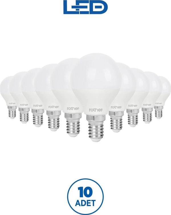 RTL09211-10 Rother G45 LED Ampul 6W E14 470 Lümen 4500K Gün Işığı Enerji Tasarruflu Ampul 10 Adet - Image 1
