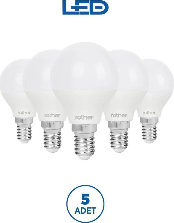 RTL09221-5 Rother G45 LED Ampul 6W E14 470 Lümen 3000K Sarı Işık Enerji Tasarruflu Ampul 5 Adet - Image 1