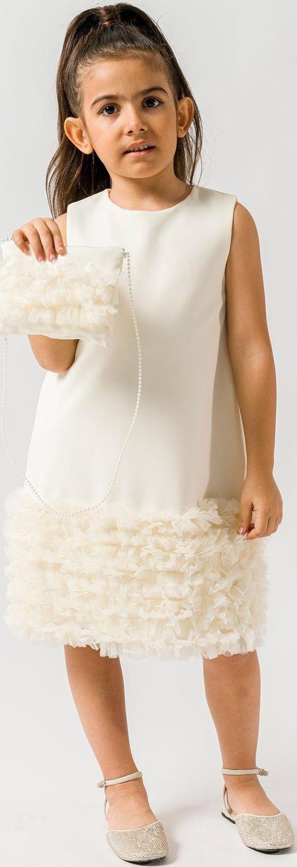 RUFFLE ELBISE Ekru - Image 1
