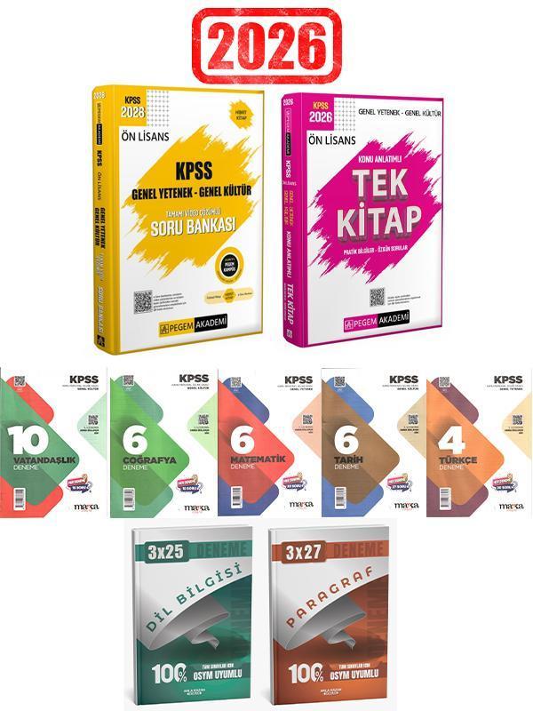 Pegem + Anla Kazan 2026 KPSS Ön Lisans Tek Kitap Konu + Soru + Marka Deneme + Anla Kazan Deneme 9lu - Pegem Akademi Yayıncılık - Image 1