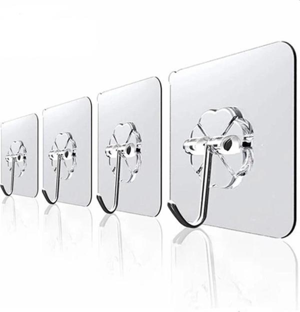 Tozlu Pazar Askılık 5 Adet Şeffaf Güçlü Duvar Askısı Askılığı Yapışkan Vantuz Kanca Mutfak Banyo - Image 1