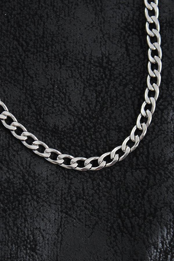 Bakımlı Erkek için Silver Çelik Kalın Klasik Zincir Stil Kolye - Image 1