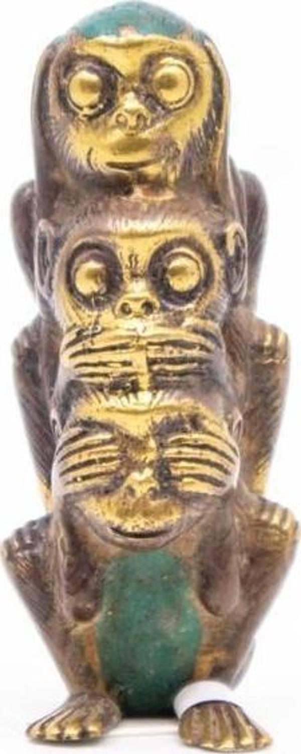 Pirinç Üç Maymun Figürü - Image 1