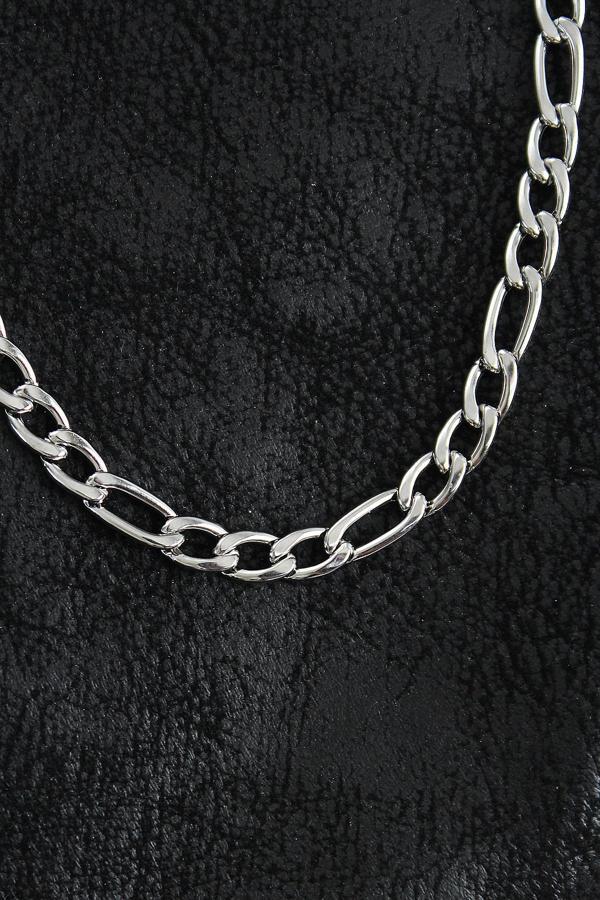 Bakımlı Erkek için Silver Çelik Kalın Figaro Zincir Stil Kolye - Image 1