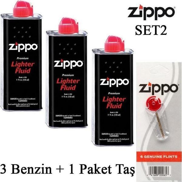 Zippo 3 Benzin+1 Paket Taş Set - Image 1