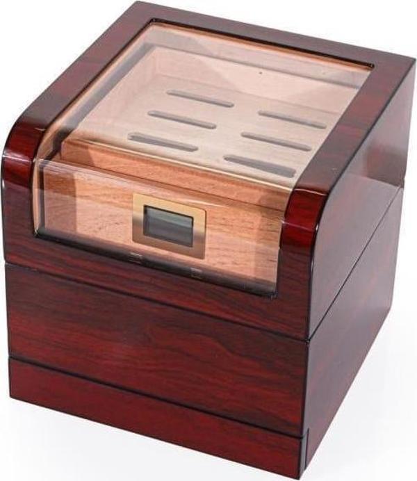 Cam Kapaklı Sedir Humidor / Puro Saklama Kutusu - Image 1