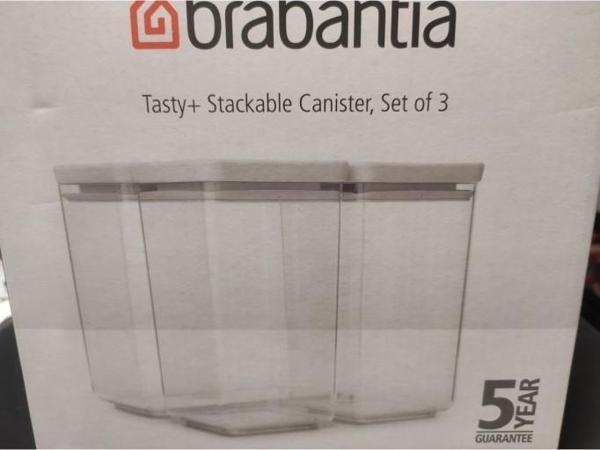 Brabantia Lıght Grey 3LÜ Plastik Kavanoz Seti 2X1,6L 1X3,5L (Elvin Home Concept - Image 1