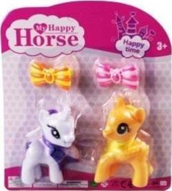 L-34-10 - PONY 2 Lİ FİGÜR SET TOKALI KARTELA BEYAZ - Image 1