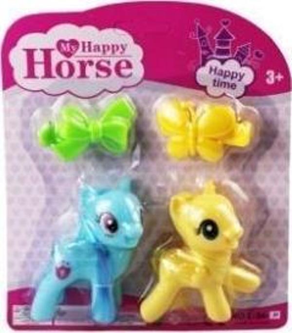 L-34-10 - PONY 2 Lİ FİGÜR SET TOKALI KARTELA MAVİ - Image 1