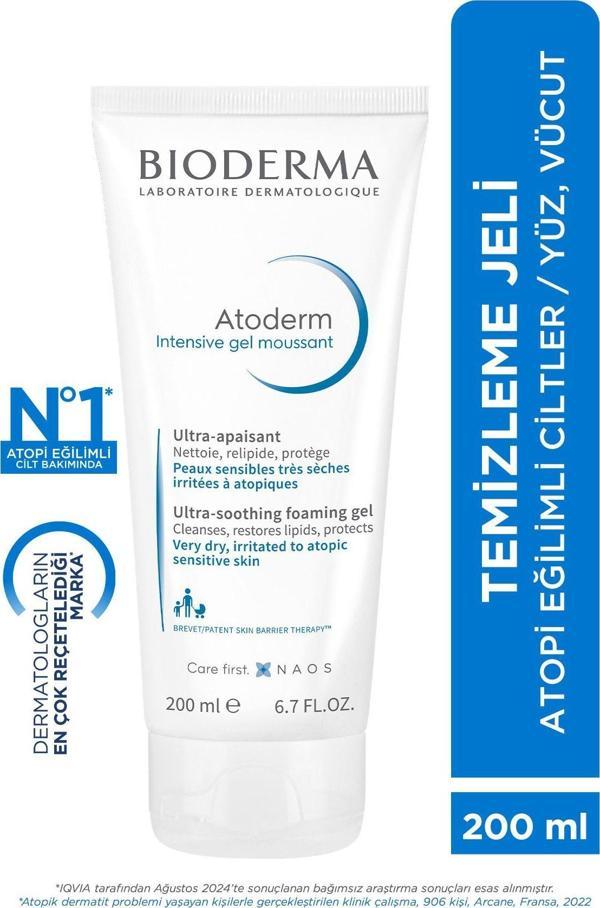 Atoderm Intensive Foaming Gel Çok Kuru Atopi Eğilimli Cilt Onarıcı Temizleme Jeli Niasinamid 200 ml - Image 1