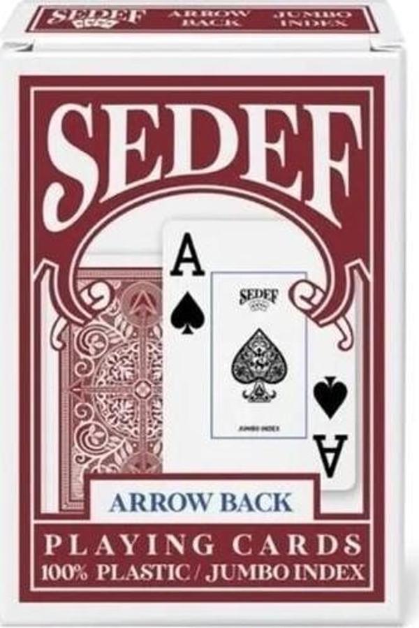 Sedef Jumbo Index İskambil Oyun Kart Destesi - Kırmızı - Image 1