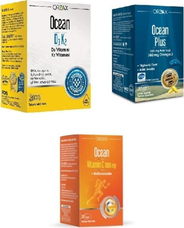 Ocean D3k2 Vitamin 20 ml+plus Balık Yağı 30 Kapsül+c Vitamin 1000 Mg 30 Tablet - Image 1