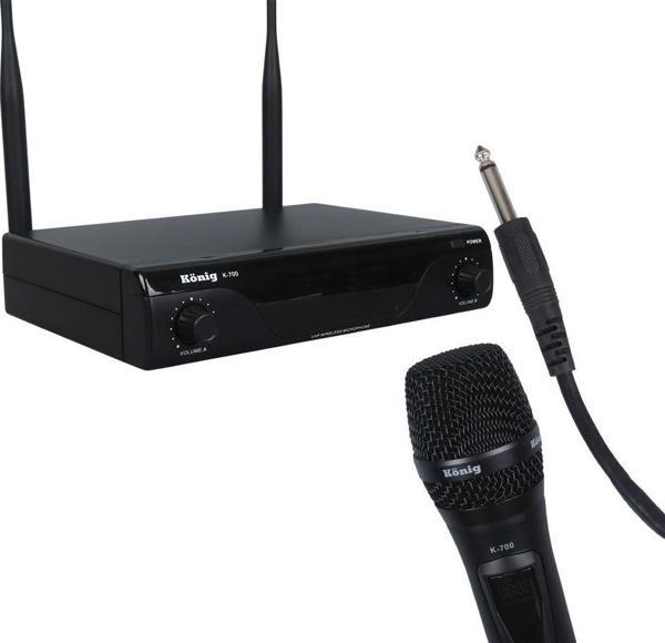 König K-700 E-E Profesyonel 663-694Mhz 2 El 2 Kanal Uhf 2X50 Kablosuz Telsiz Mikrofon - Image 1