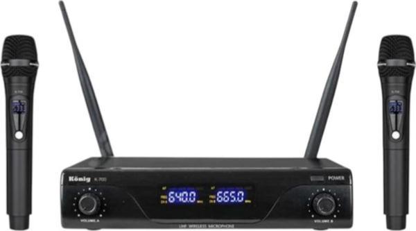 König K-700 Y-Y Profesyonel 663-694Mhz 2 Yaka 2 Kanal Uhf 2X50 Kablosuz Telsiz Mikrofon - Image 1
