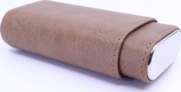 Parmida Kahverengi Deri Puro Kılıfı 3'lü - Seyahat Humidoru - Image 1