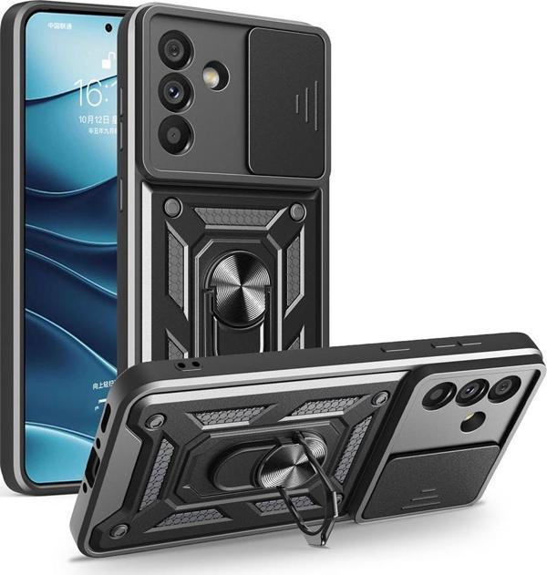 Samsung Galaxy A26 Uyumlu Kamera Koruma Sürgülü Standlı Tank Kılıf - Image 1