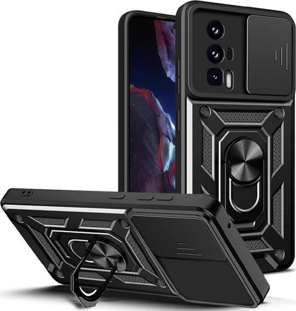 Xiaomi Poco F5 Pro Uyumlu Kamera Koruma Sürgülü Standlı Tank Kılıf - Image 1