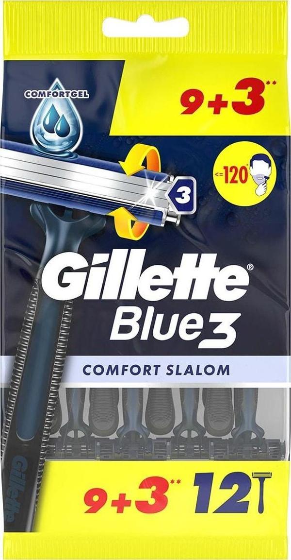 Gillette Blue3 Comfort Slalom 9+3'lü Kullan At Tıraş Bıçağı 3 Adet - Image 1