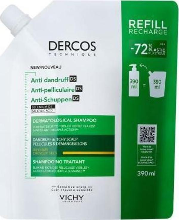 Vichy Dercos Yedek Anti Dandruff Kepek Karşıtı Şampuan 390ml - Kuru Saçlar - Image 1